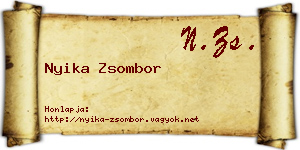 Nyika Zsombor névjegykártya